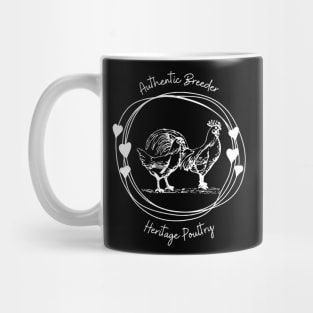 Authentic Breeder Heritage Poultry White Lines Mug